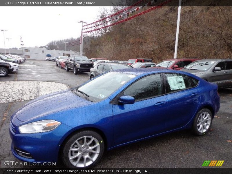 Blue Streak Pearl Coat / Black 2013 Dodge Dart SXT