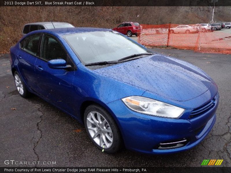 Blue Streak Pearl Coat / Black 2013 Dodge Dart SXT