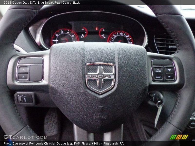 Blue Streak Pearl Coat / Black 2013 Dodge Dart SXT