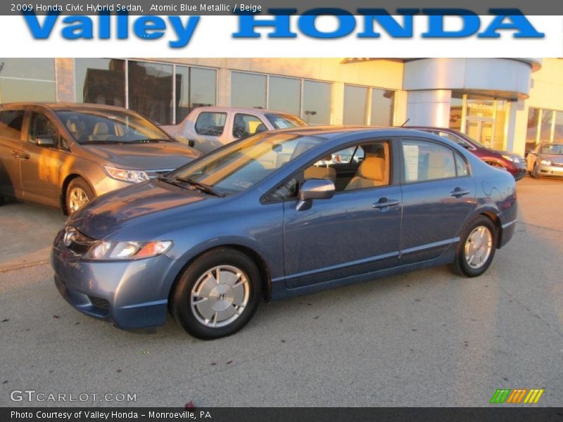 Atomic Blue Metallic / Beige 2009 Honda Civic Hybrid Sedan