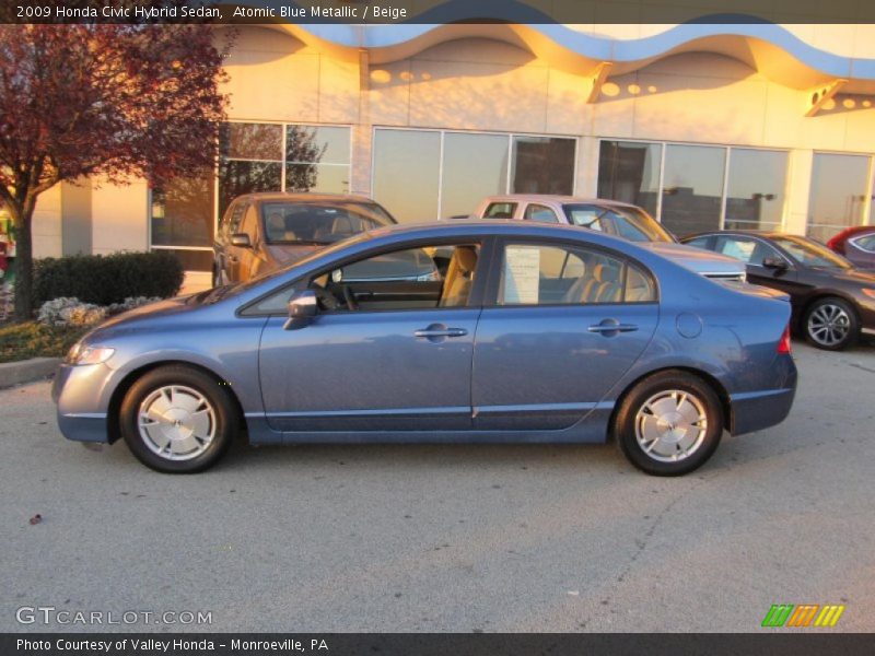 Atomic Blue Metallic / Beige 2009 Honda Civic Hybrid Sedan