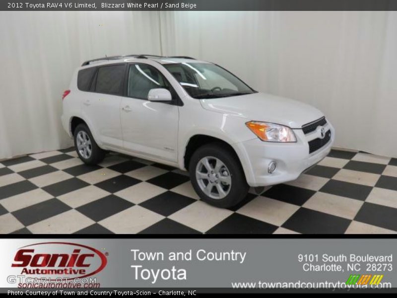 Blizzard White Pearl / Sand Beige 2012 Toyota RAV4 V6 Limited