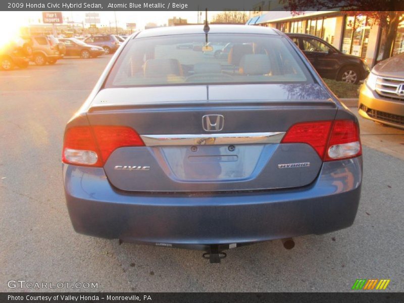 Atomic Blue Metallic / Beige 2009 Honda Civic Hybrid Sedan