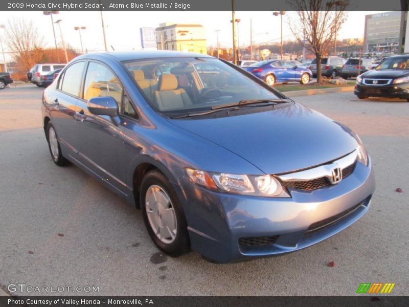 Atomic Blue Metallic / Beige 2009 Honda Civic Hybrid Sedan