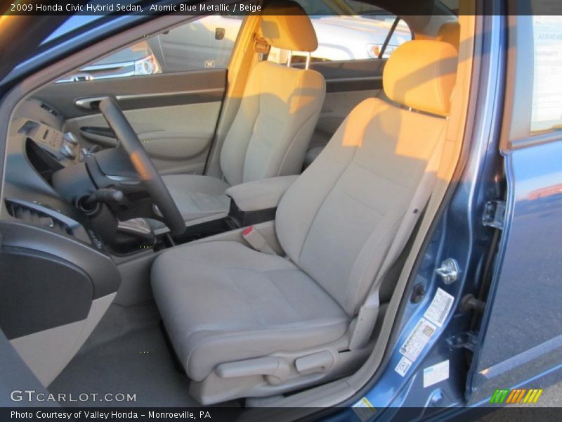 Atomic Blue Metallic / Beige 2009 Honda Civic Hybrid Sedan
