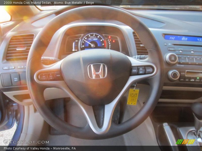 Atomic Blue Metallic / Beige 2009 Honda Civic Hybrid Sedan