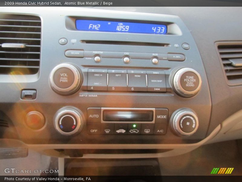 Atomic Blue Metallic / Beige 2009 Honda Civic Hybrid Sedan