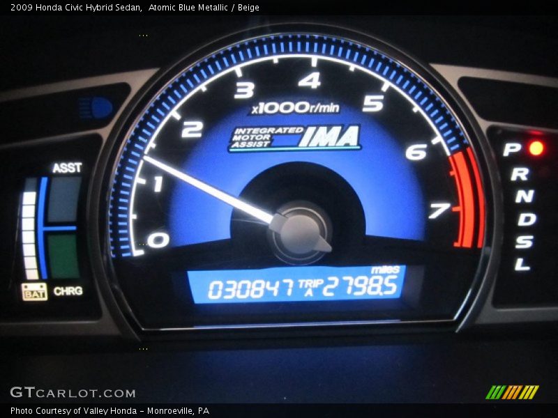 Atomic Blue Metallic / Beige 2009 Honda Civic Hybrid Sedan