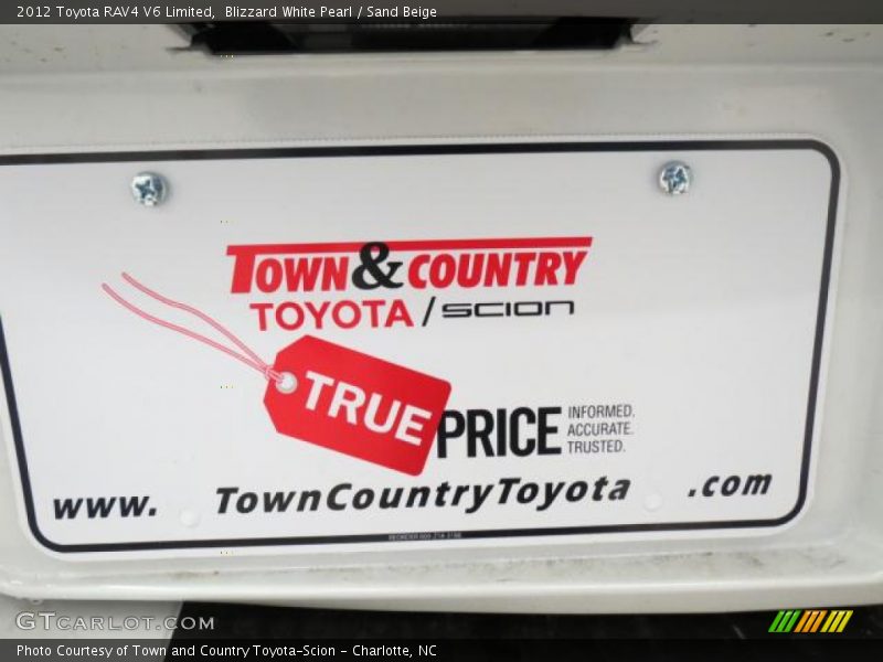 Blizzard White Pearl / Sand Beige 2012 Toyota RAV4 V6 Limited