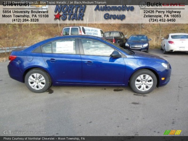 Blue Topaz Metallic / Jet Black/Medium Titanium 2013 Chevrolet Cruze LS