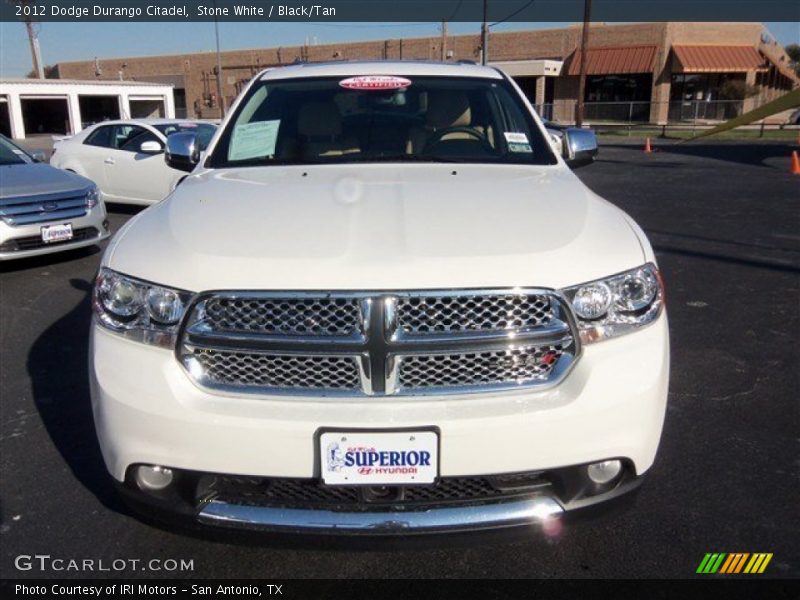 Stone White / Black/Tan 2012 Dodge Durango Citadel
