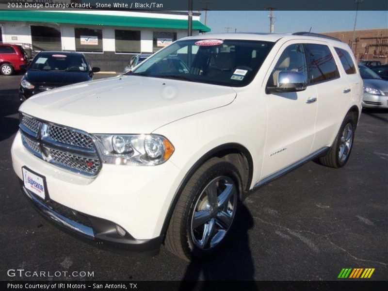 Stone White / Black/Tan 2012 Dodge Durango Citadel