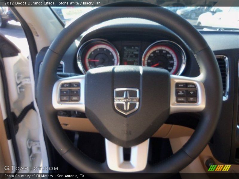Stone White / Black/Tan 2012 Dodge Durango Citadel