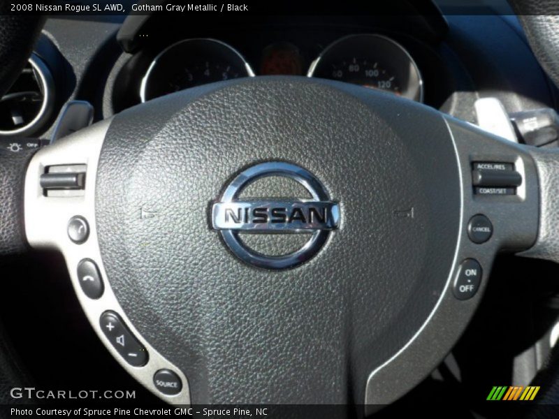 Gotham Gray Metallic / Black 2008 Nissan Rogue SL AWD