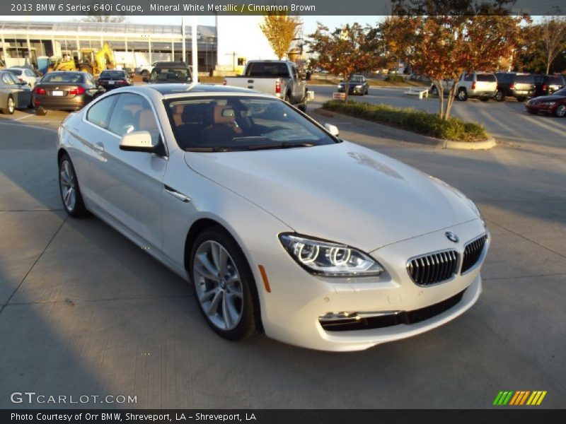 Mineral White Metallic / Cinnamon Brown 2013 BMW 6 Series 640i Coupe