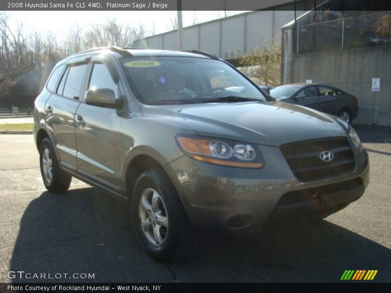 Platinum Sage / Beige 2008 Hyundai Santa Fe GLS 4WD