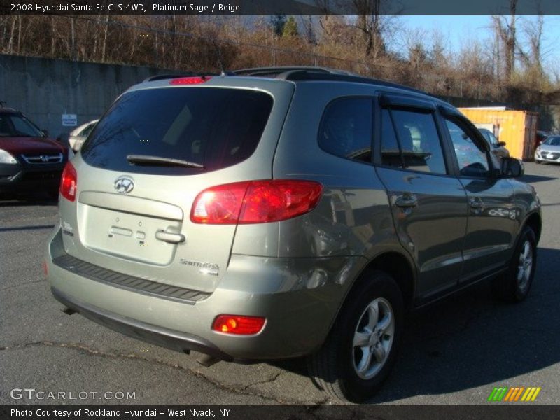 Platinum Sage / Beige 2008 Hyundai Santa Fe GLS 4WD
