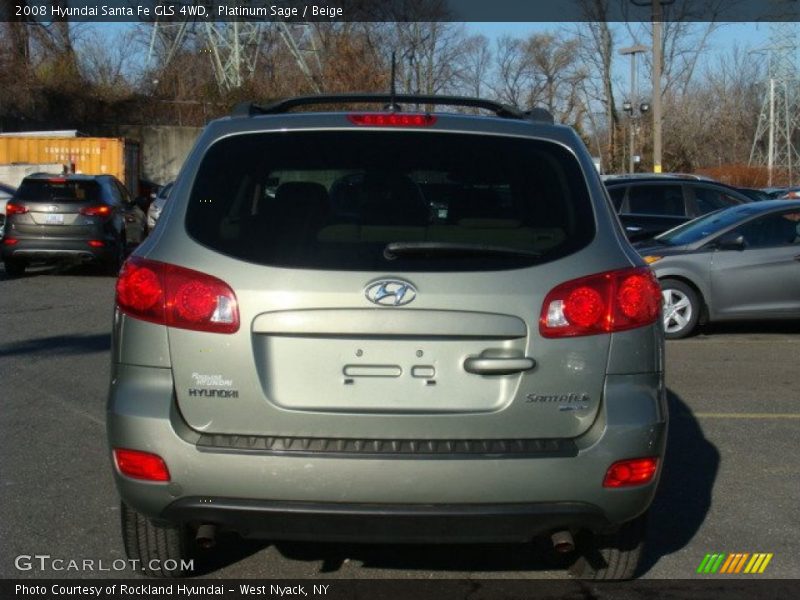 Platinum Sage / Beige 2008 Hyundai Santa Fe GLS 4WD