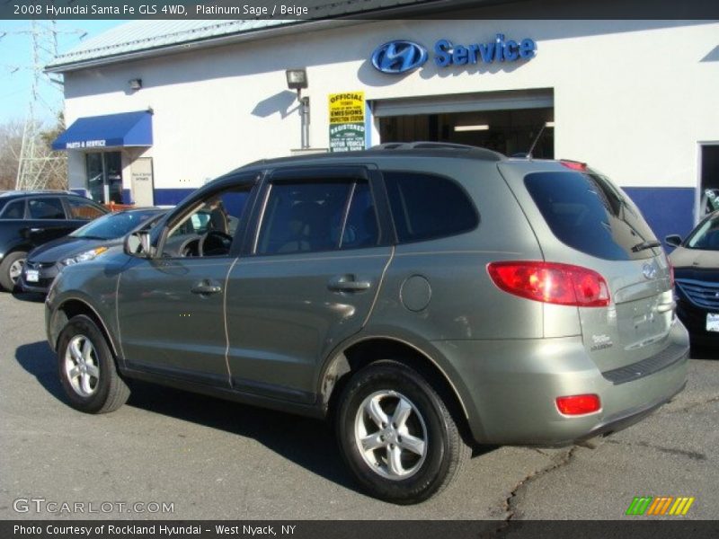 Platinum Sage / Beige 2008 Hyundai Santa Fe GLS 4WD