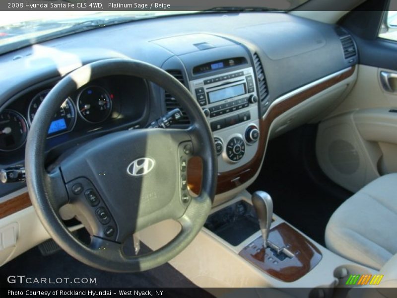 Platinum Sage / Beige 2008 Hyundai Santa Fe GLS 4WD