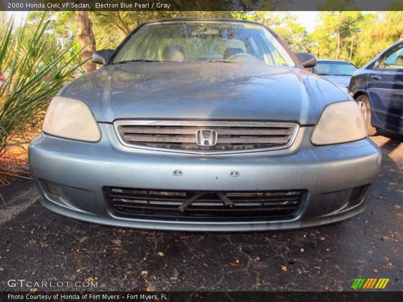 Electron Blue Pearl / Gray 2000 Honda Civic VP Sedan