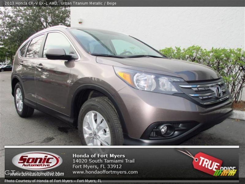 Urban Titanium Metallic / Beige 2013 Honda CR-V EX-L AWD