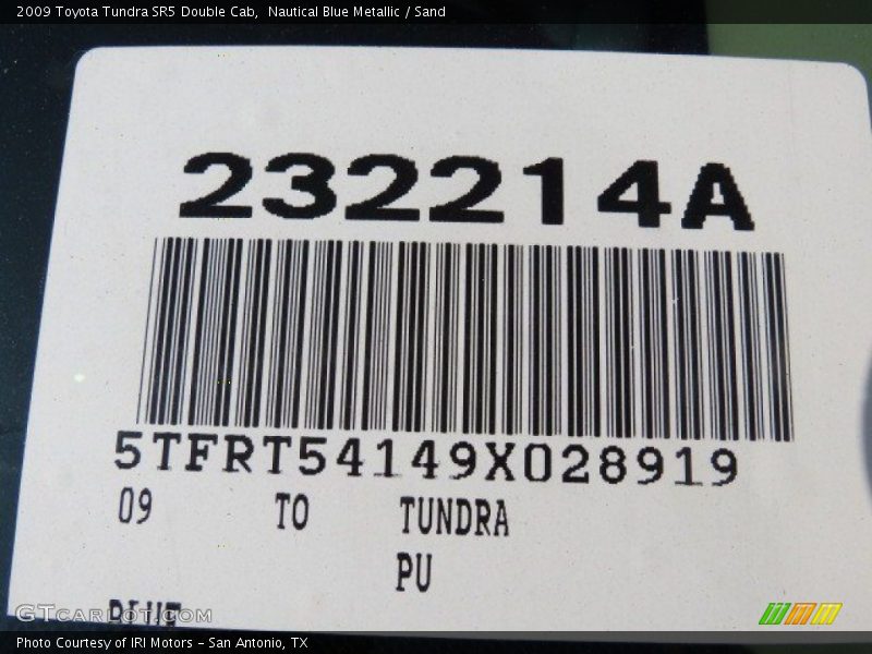 Nautical Blue Metallic / Sand 2009 Toyota Tundra SR5 Double Cab
