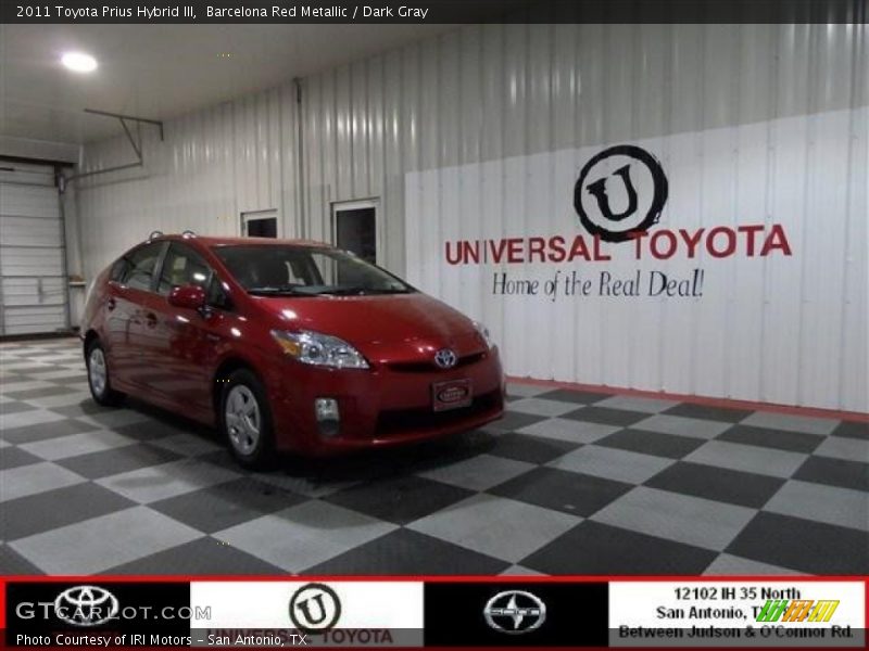Barcelona Red Metallic / Dark Gray 2011 Toyota Prius Hybrid III
