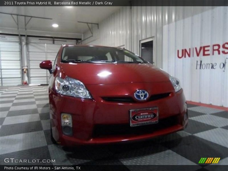 Barcelona Red Metallic / Dark Gray 2011 Toyota Prius Hybrid III