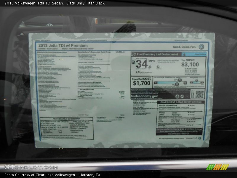 Black Uni / Titan Black 2013 Volkswagen Jetta TDI Sedan