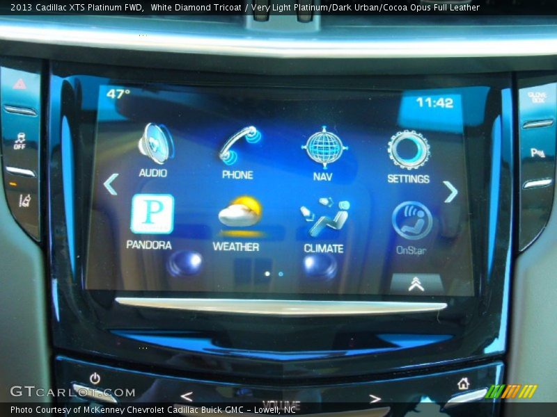 White Diamond Tricoat / Very Light Platinum/Dark Urban/Cocoa Opus Full Leather 2013 Cadillac XTS Platinum FWD