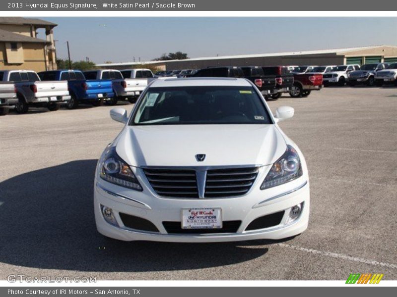 White Satin Pearl / Saddle Brown 2013 Hyundai Equus Signature