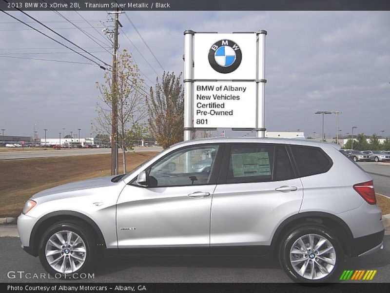 Titanium Silver Metallic / Black 2013 BMW X3 xDrive 28i