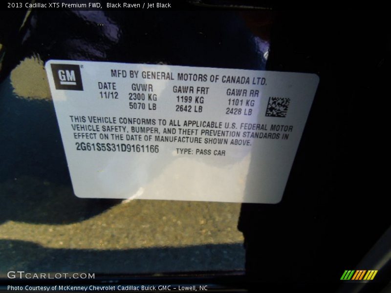 Black Raven / Jet Black 2013 Cadillac XTS Premium FWD