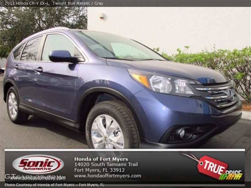 Twilight Blue Metallic / Gray 2013 Honda CR-V EX-L