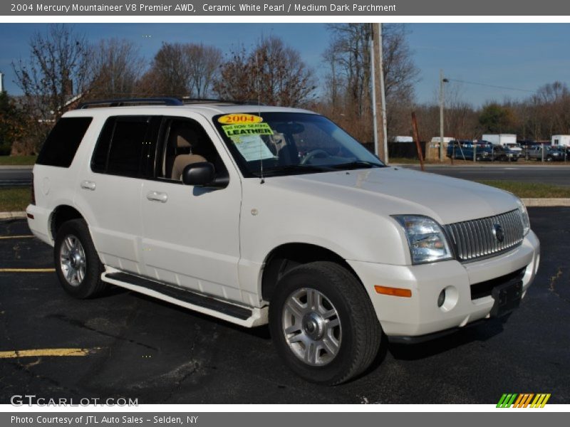 Ceramic White Pearl / Medium Dark Parchment 2004 Mercury Mountaineer V8 Premier AWD