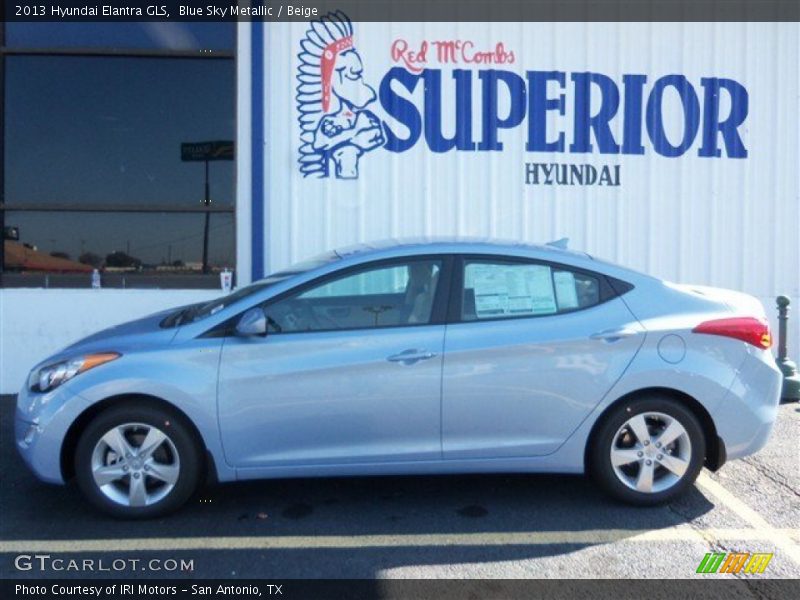 Blue Sky Metallic / Beige 2013 Hyundai Elantra GLS
