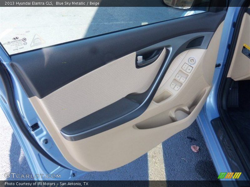 Blue Sky Metallic / Beige 2013 Hyundai Elantra GLS