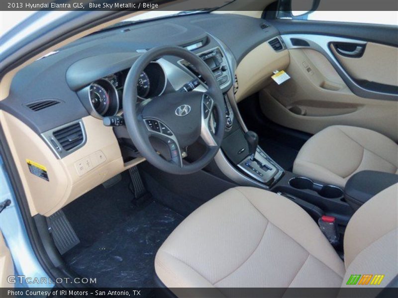 Blue Sky Metallic / Beige 2013 Hyundai Elantra GLS