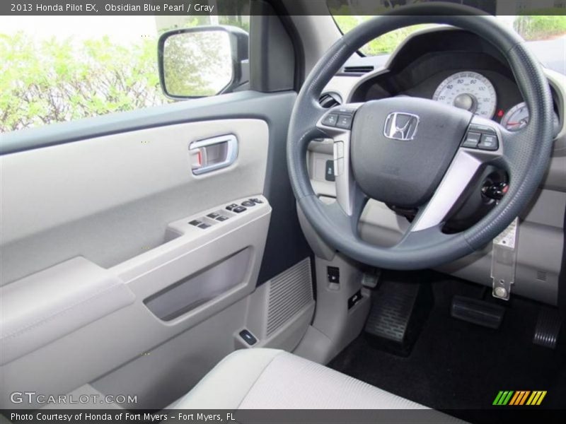 Obsidian Blue Pearl / Gray 2013 Honda Pilot EX