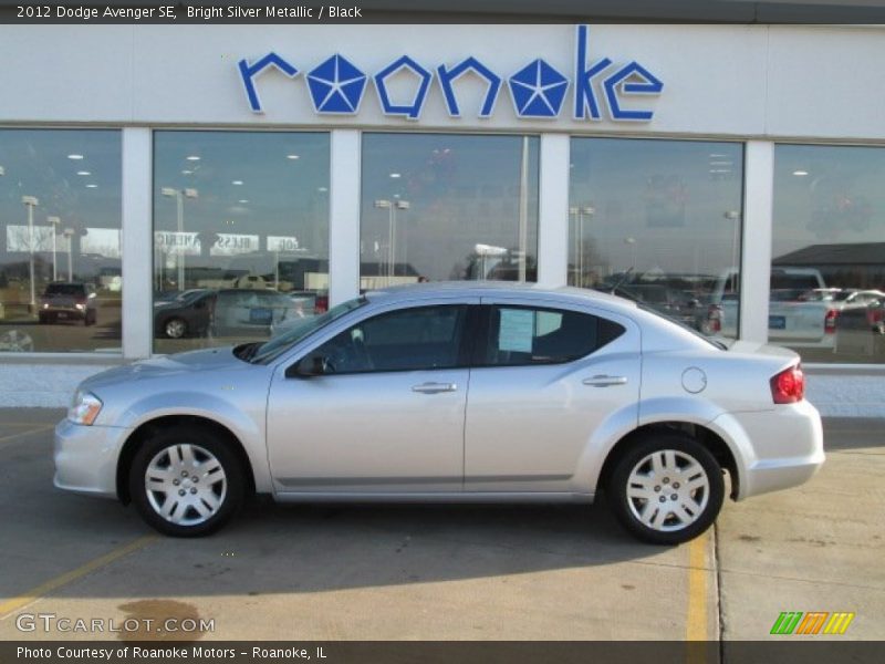 Bright Silver Metallic / Black 2012 Dodge Avenger SE