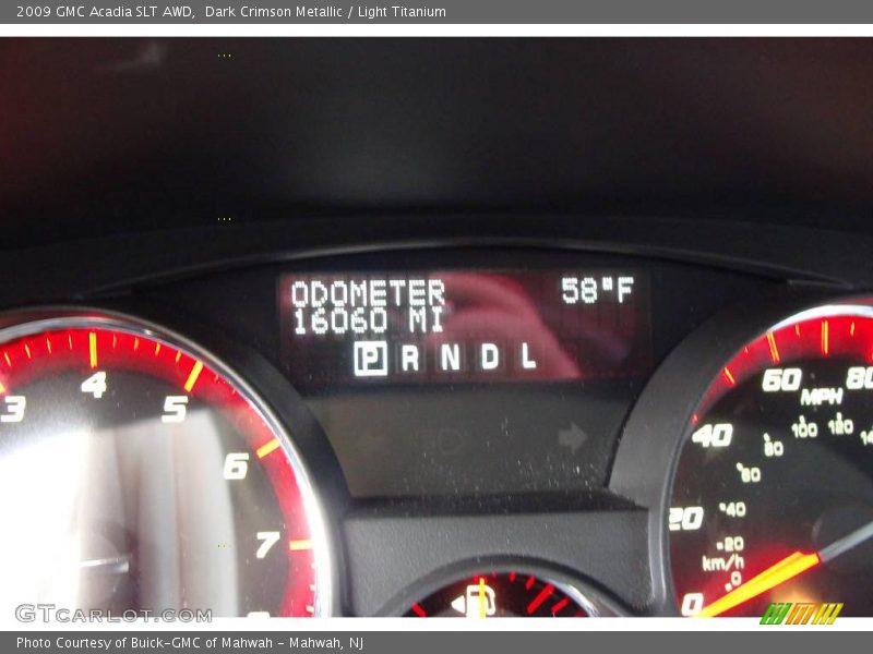 Dark Crimson Metallic / Light Titanium 2009 GMC Acadia SLT AWD