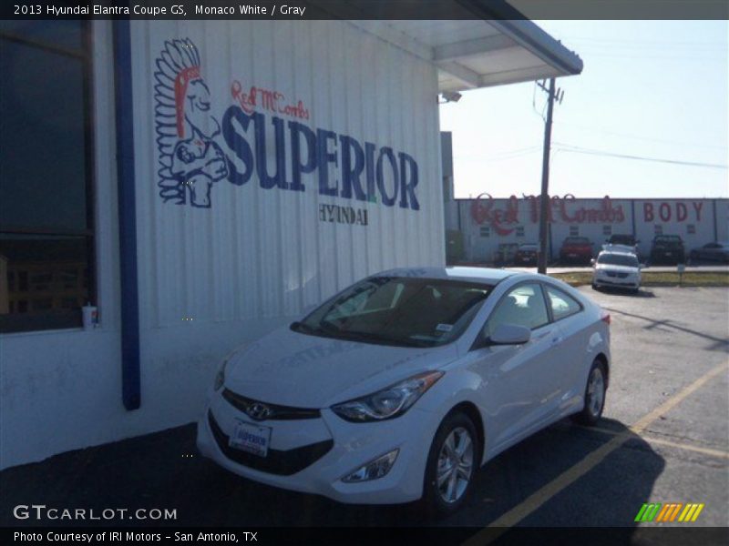 Monaco White / Gray 2013 Hyundai Elantra Coupe GS