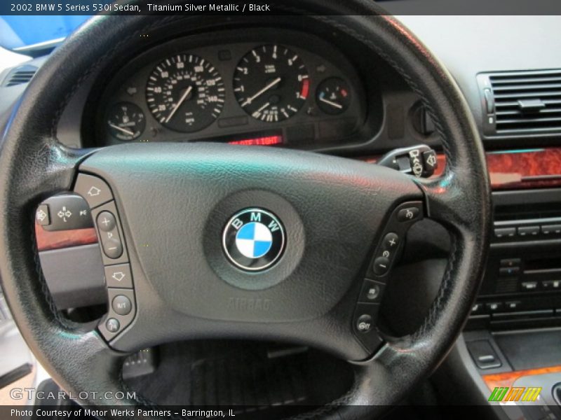 Titanium Silver Metallic / Black 2002 BMW 5 Series 530i Sedan