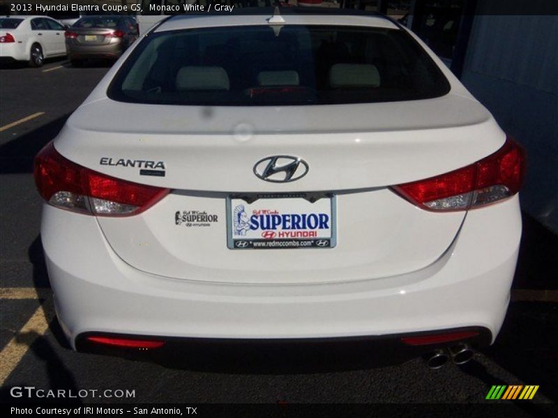 Monaco White / Gray 2013 Hyundai Elantra Coupe GS