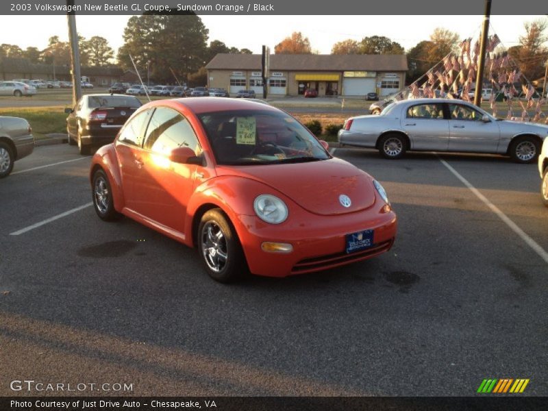 Sundown Orange / Black 2003 Volkswagen New Beetle GL Coupe