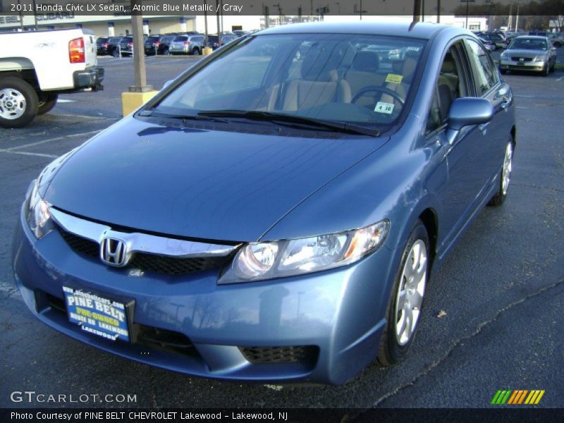 Atomic Blue Metallic / Gray 2011 Honda Civic LX Sedan