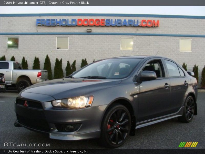 Graphite Gray Pearl / Black 2009 Mitsubishi Lancer GTS
