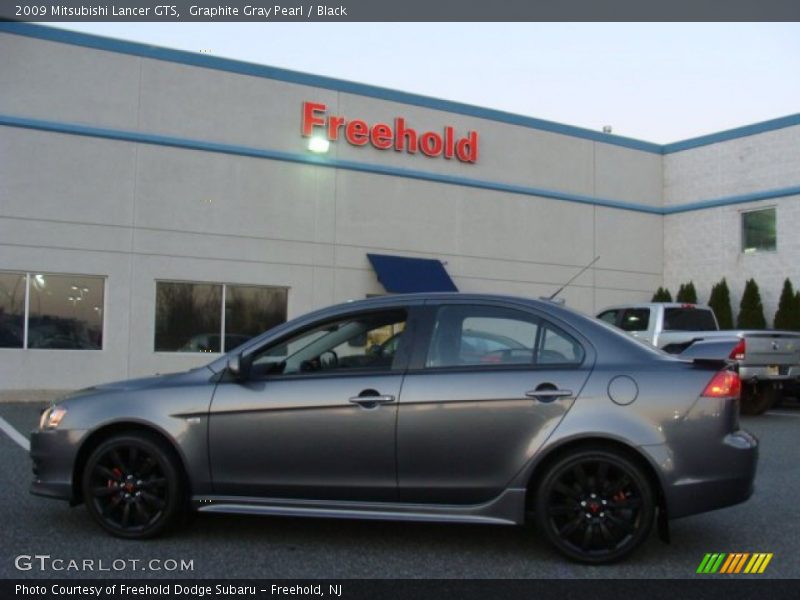 Graphite Gray Pearl / Black 2009 Mitsubishi Lancer GTS