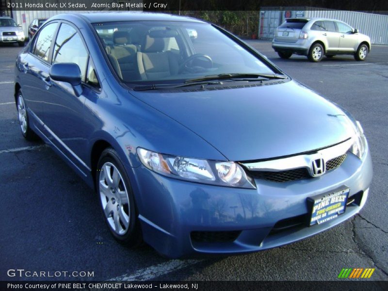 Atomic Blue Metallic / Gray 2011 Honda Civic LX Sedan